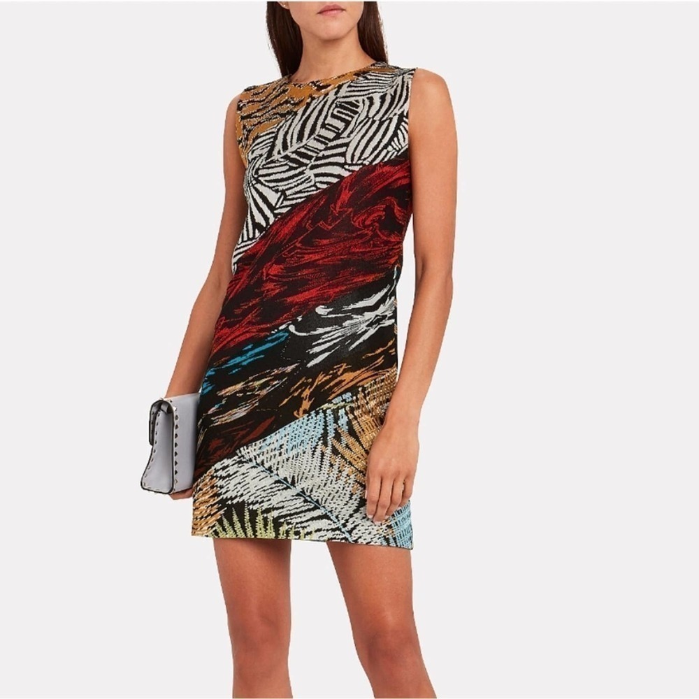Missoni mixed knit jacquard shift dress, size 40, nwot